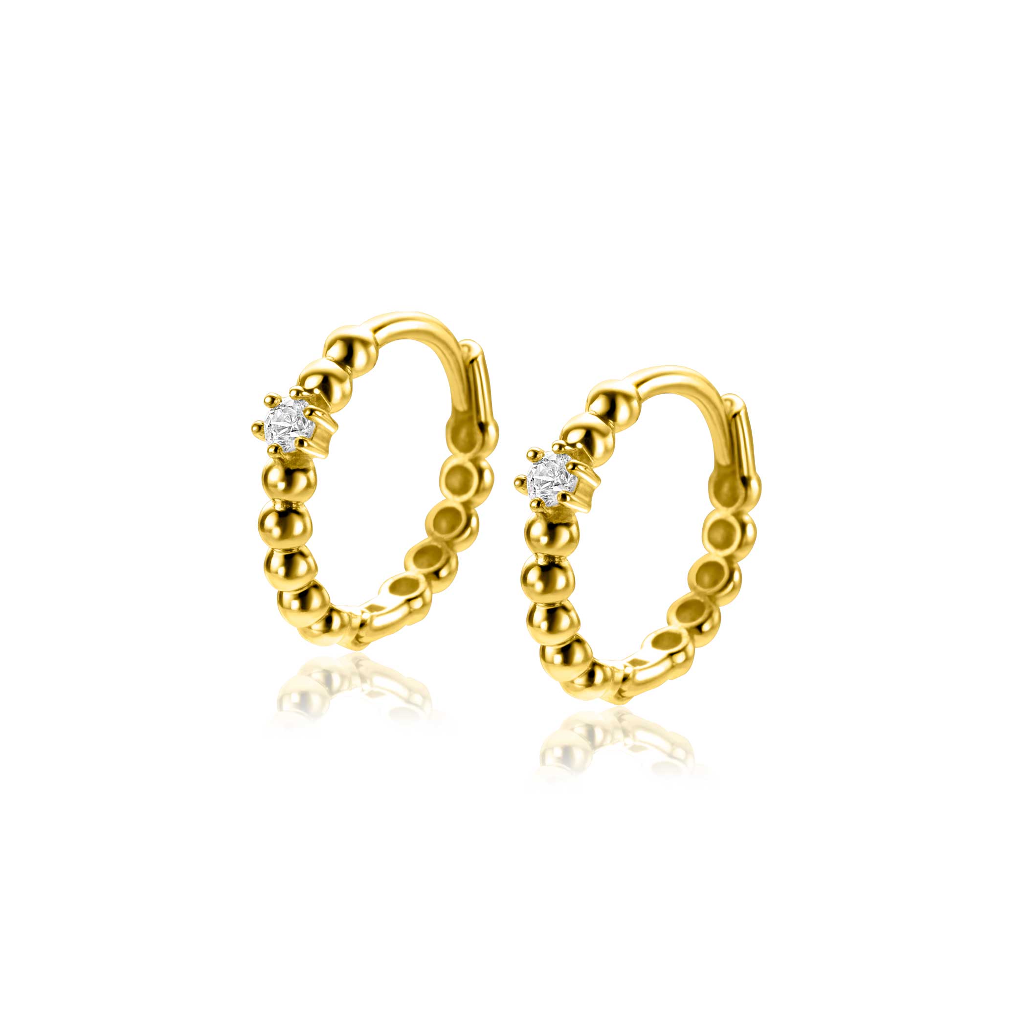 ZINZI 14K Gouden Oorbellen met Witte Zirkonia ZGO527
