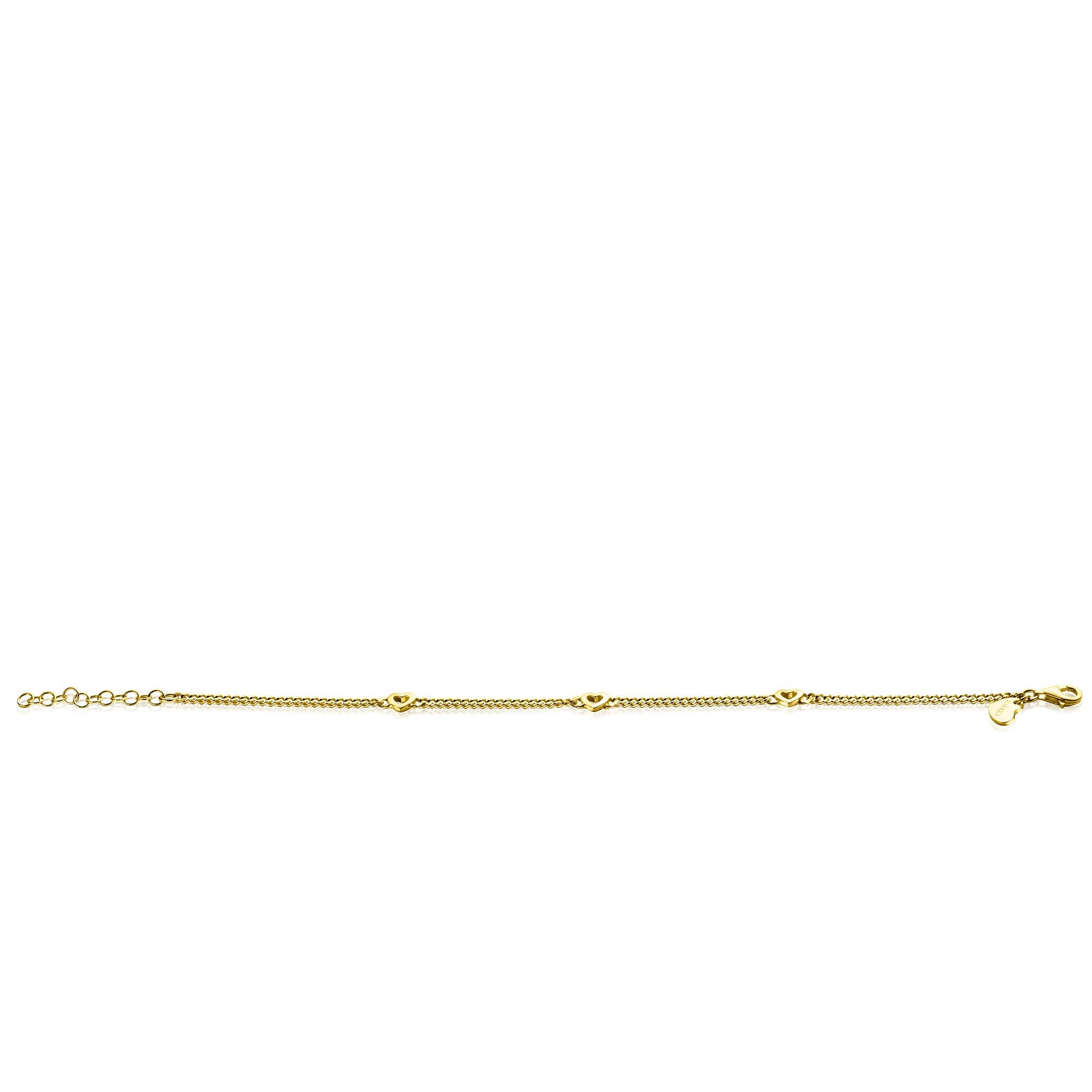 Zinzi Goud Verguld Zilveren Gourmet Armband met Hartjes | 17-20cm ZIA2409G, exclusief en kwalitatief hoogwaardig. Ontdek nu!