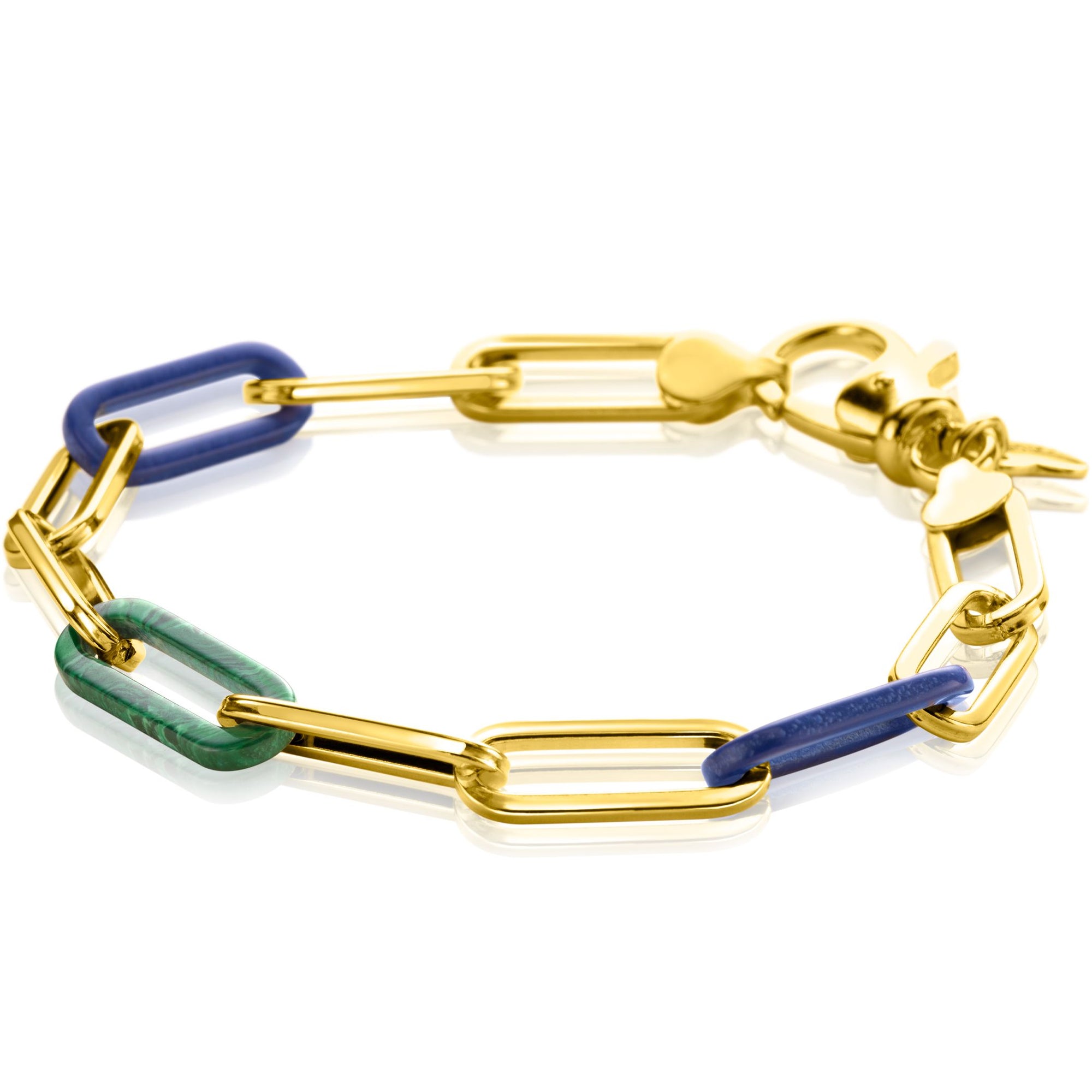 Zinzi gold plated zilveren armband met paperclip 19cm ZIA2455, exclusief en kwalitatief hoogwaardig. Ontdek nu!