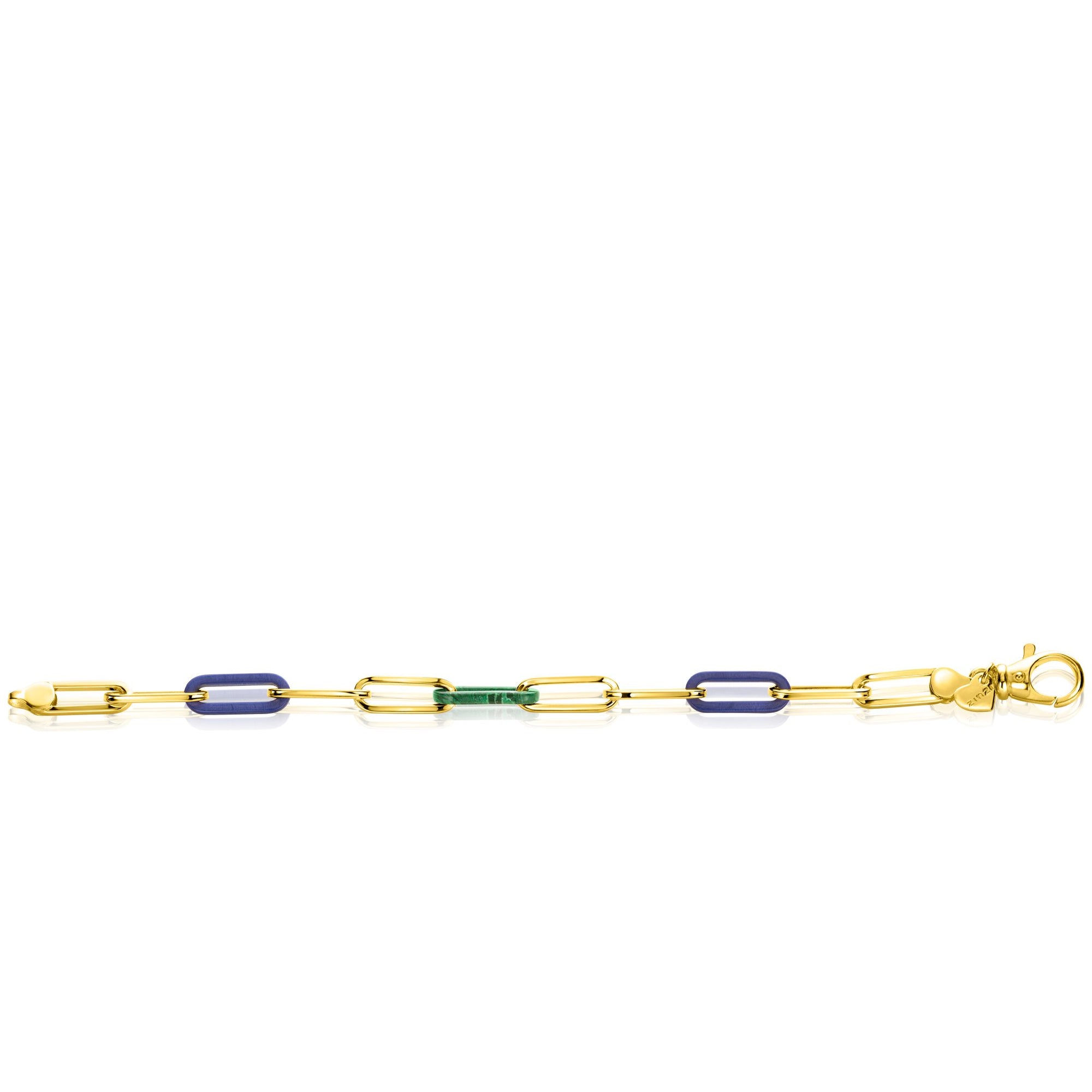 Zinzi gold plated zilveren armband met paperclip 19cm ZIA2455, exclusief en kwalitatief hoogwaardig. Ontdek nu!