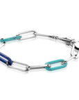 Zinzi Zilveren Armband met Paperclip-Schakels | Turquoise en Lapis 19cm ZIA2456, exclusief en kwalitatief hoogwaardig. Ontdek nu!