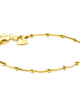 ZINZI gold plated zilveren slangen-armband met vierkant geslepen schakels 17-20cm ZIA2471G