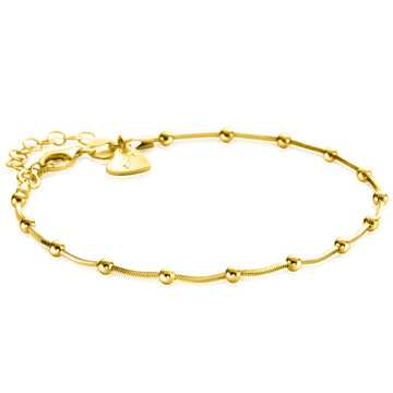 ZINZI gold plated zilveren slangen-armband met vierkant geslepen schakels 17-20cm ZIA2471G