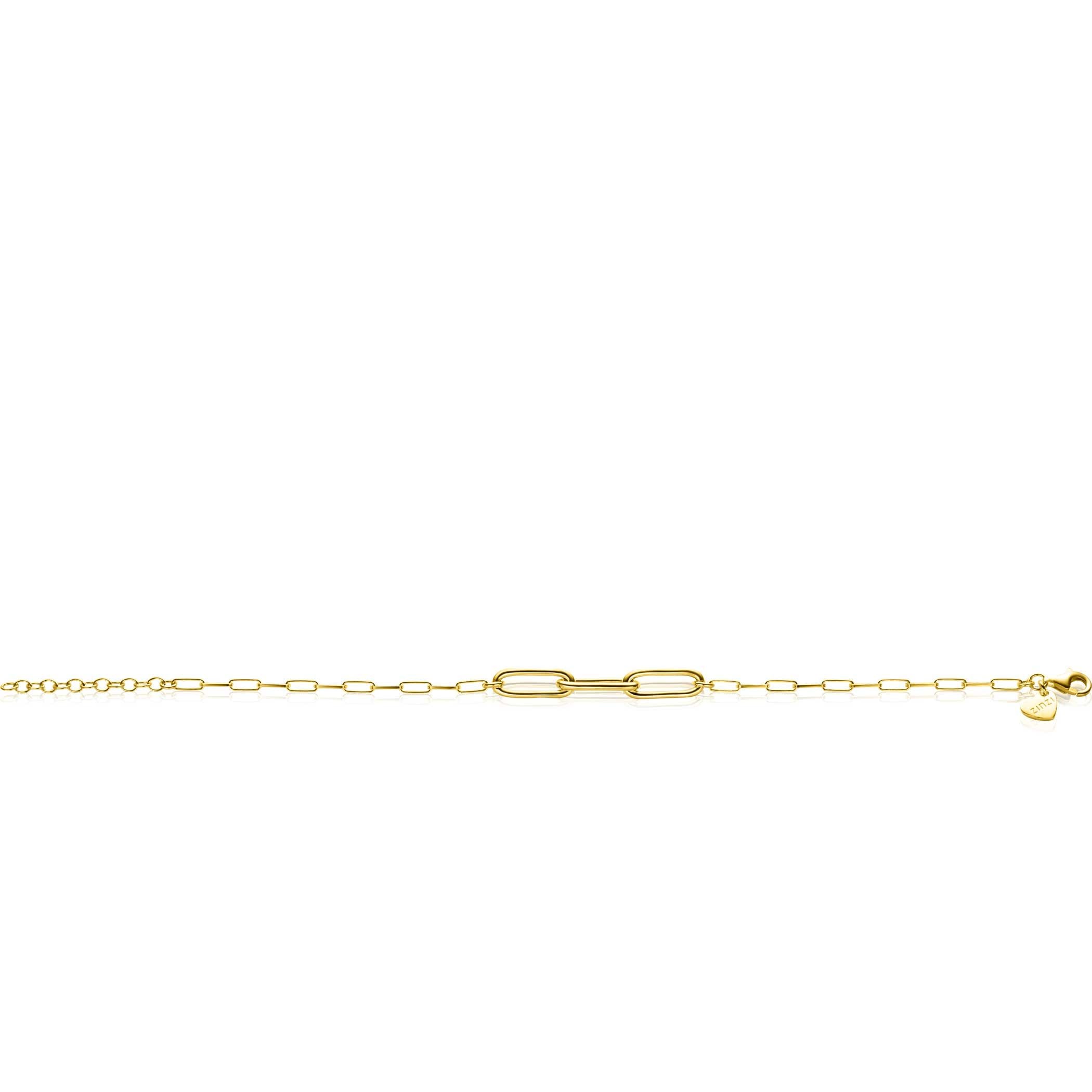ZINZI Verguld Zilveren Armband 16,5 - 19,5 cm - ZIA2522