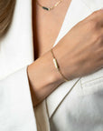 ZINZI gold plated zilveren armband met paperclip-schakels en glanzend rechthoekig plaatje om te graveren 16,5-19,5cm ZIA2530G - PansiteNederland.nl