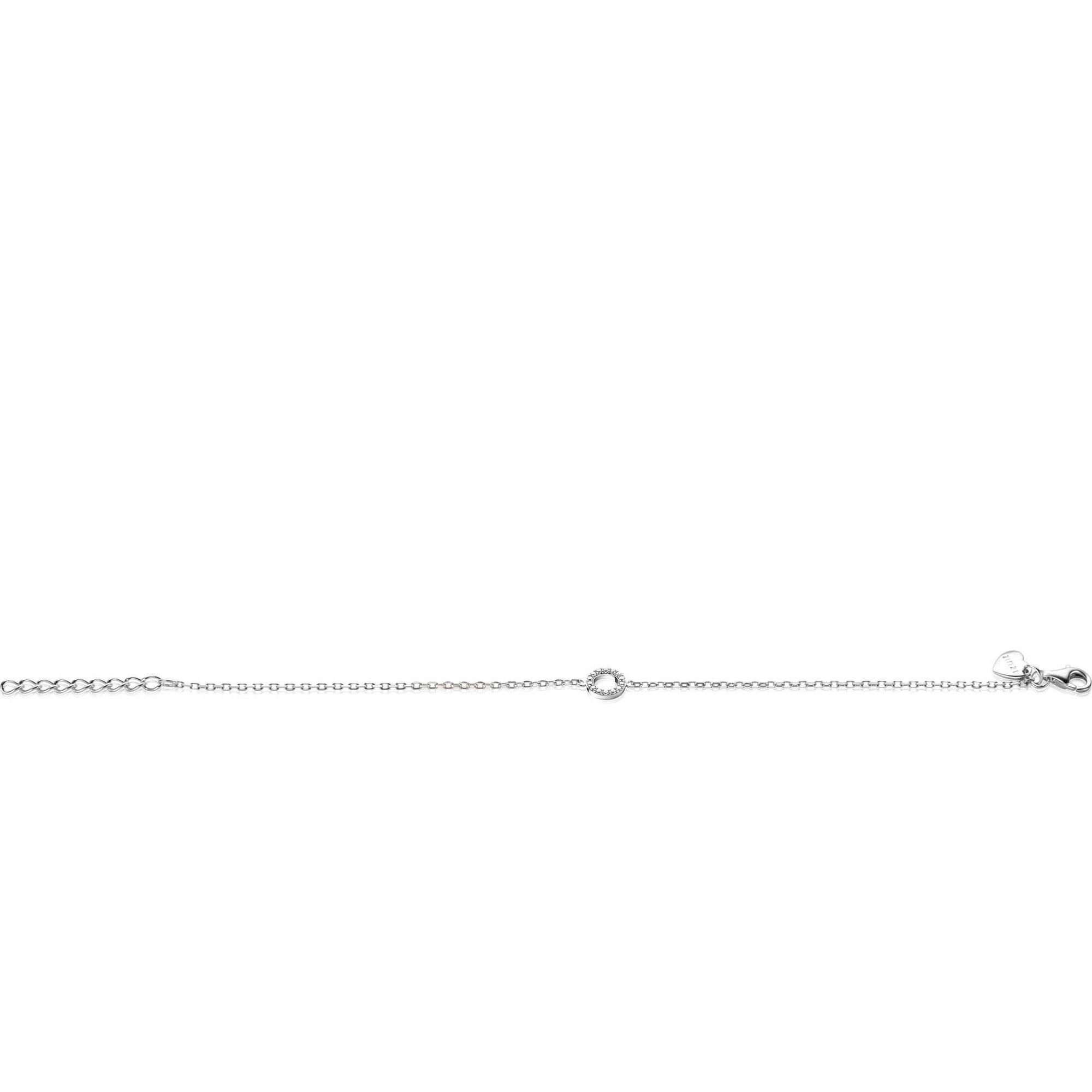 Zinzi Zilveren Armband met Open Cirkel &amp; Zirkonia&#39;s | 16,5-19,5cm ZIA2550, exclusief en kwalitatief hoogwaardig. Ontdek nu!