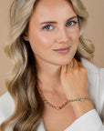 ZINZI gold plated zilveren schakel armband met een ronde schakel bezet met witte zirkonia's 6mm breed 19cm ZIA2664 - PansiteNederland.nl