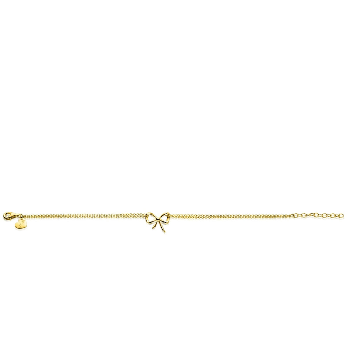 ZINZI gold plated zilveren multi-look armband met sierlijke strik 17-20cm ZIA2677 - PansiteNederland.nl