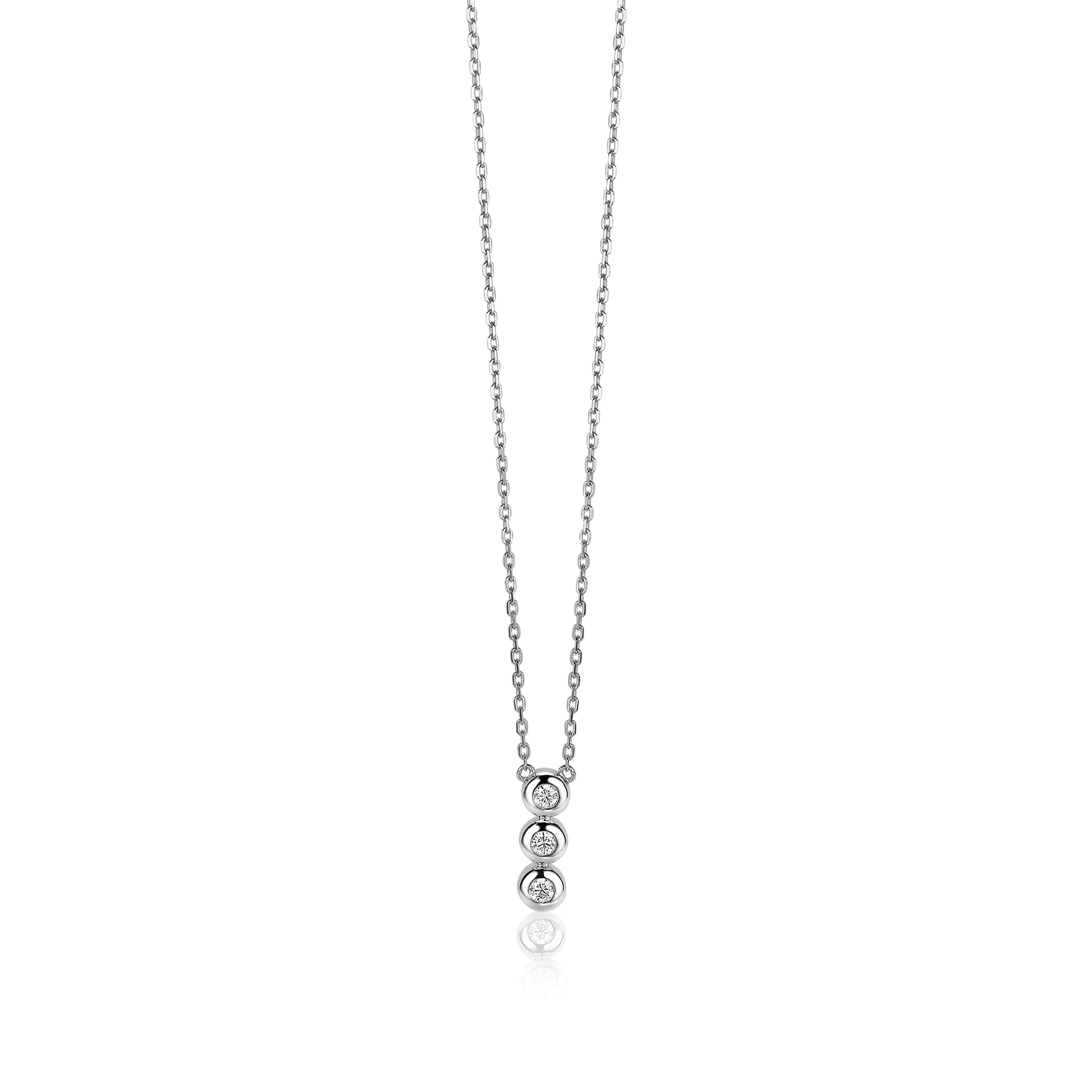 ZINZI Zilveren Ketting met Witte Zirkonia ZIC1443