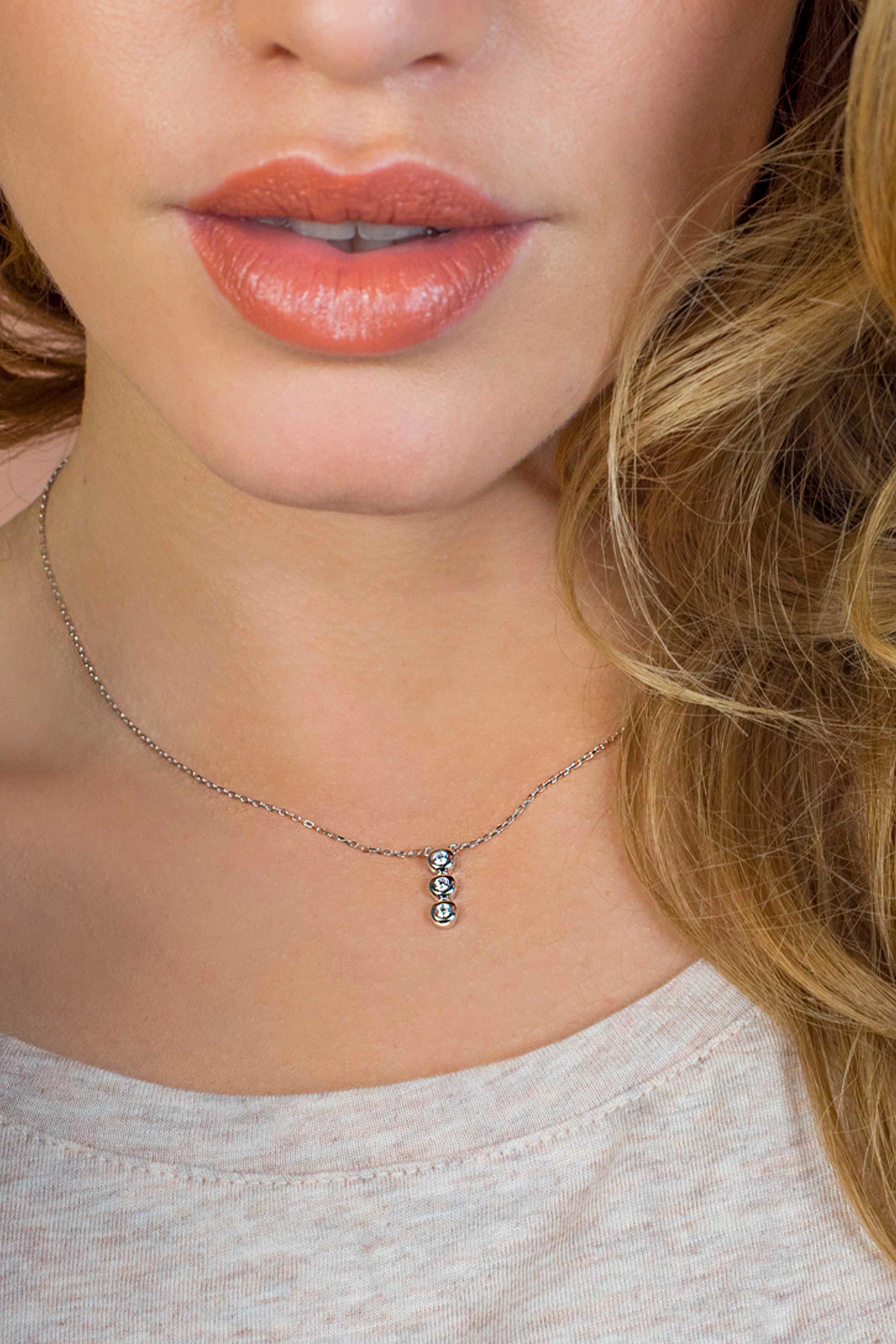 ZINZI Zilveren Ketting met Witte Zirkonia ZIC1443