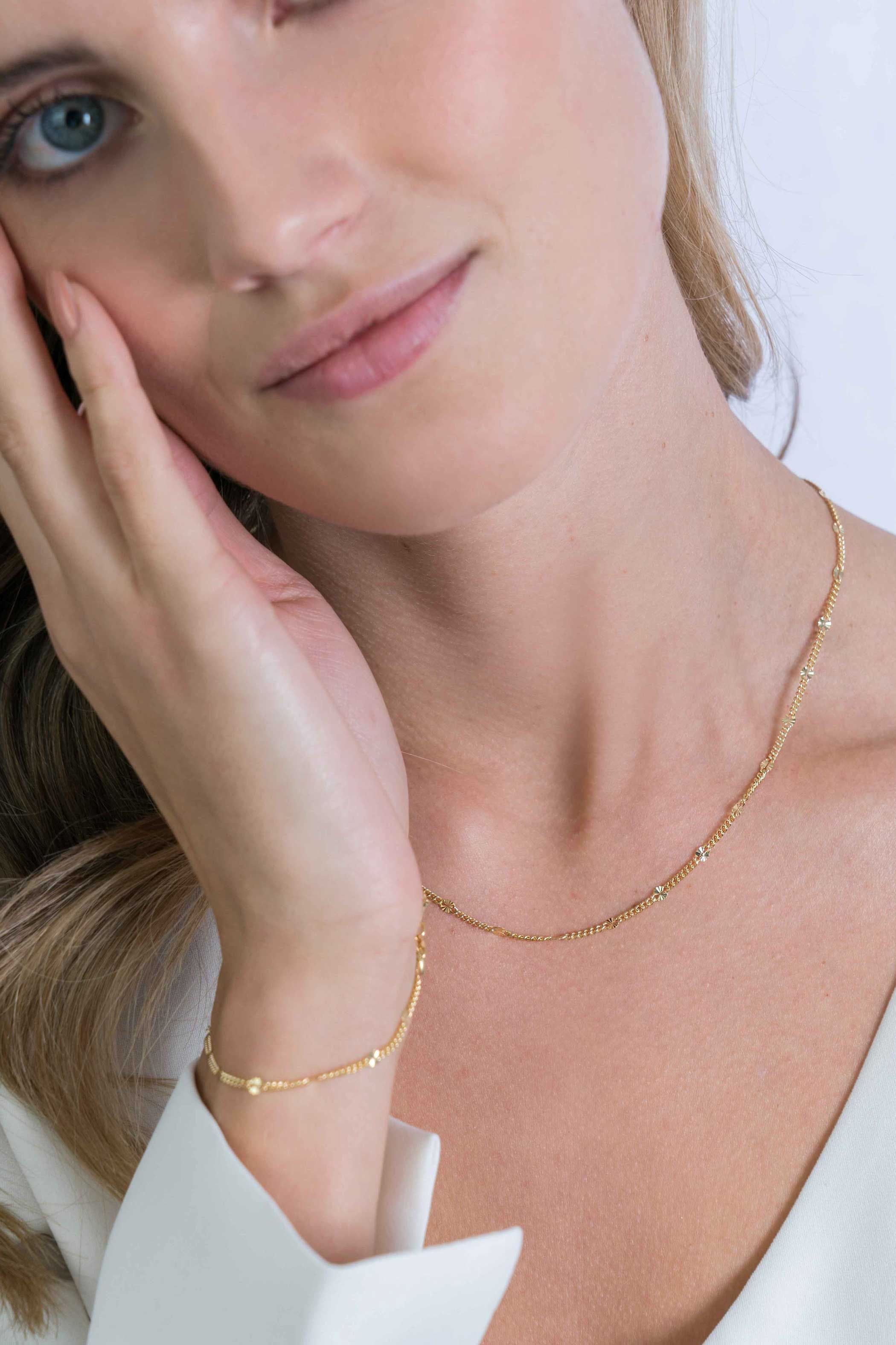 ZINZI Verguld Zilveren Ketting 45cm geel - ZIC2157G