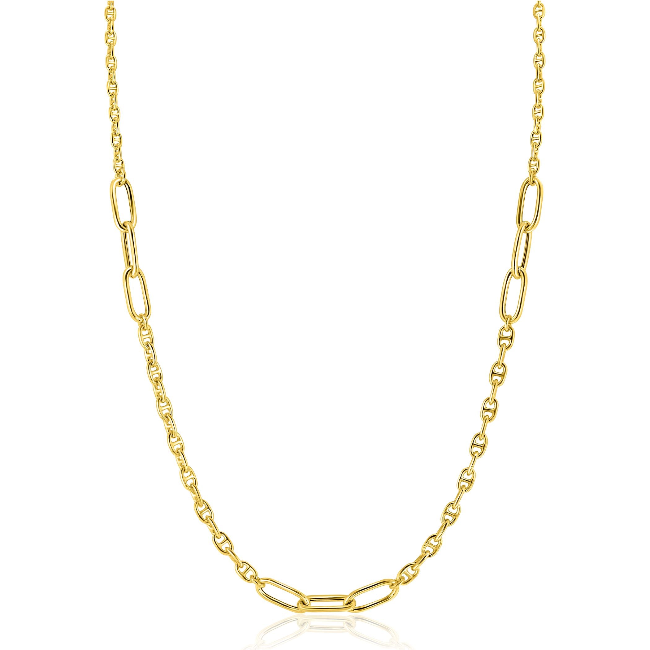 ZINZI Verguld Zilveren Ketting 42-45cm - ZIC2413G