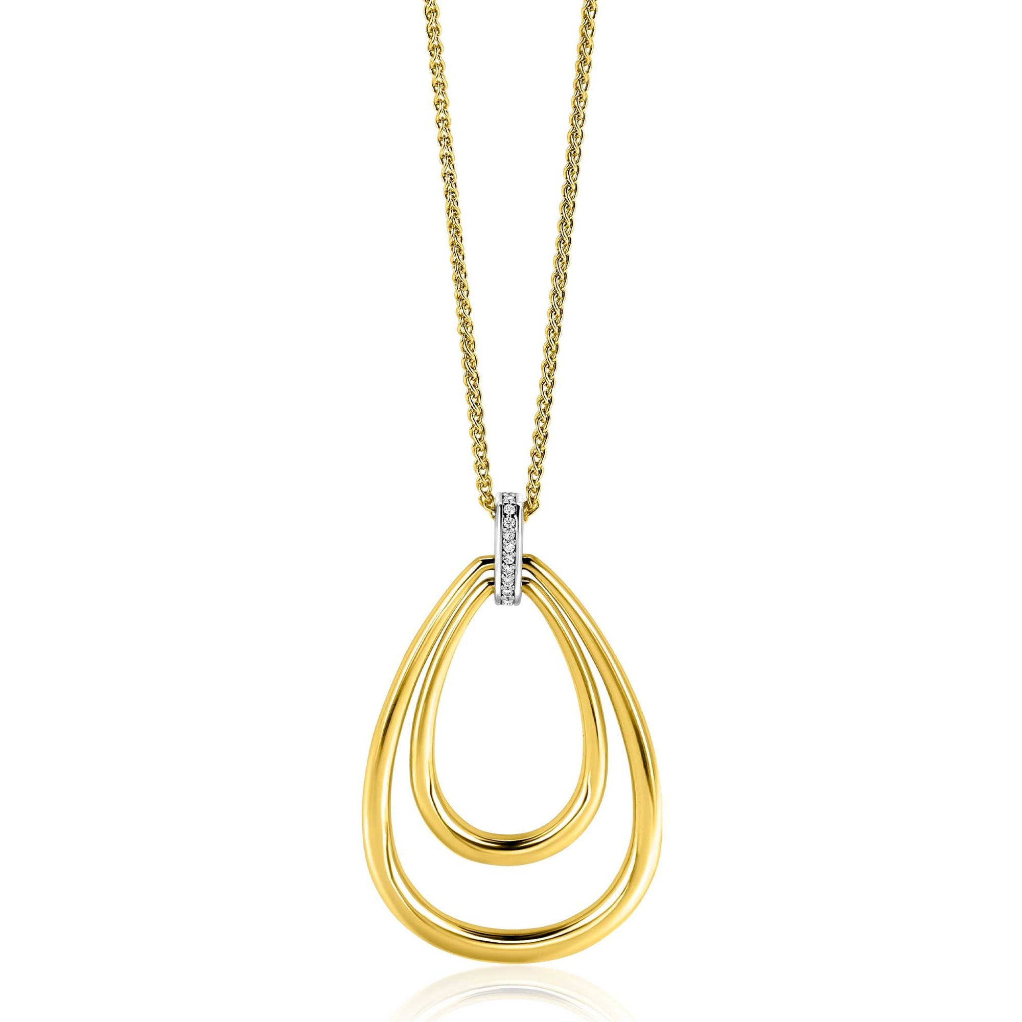 Zinzi gold plated zilveren ketting met luxe ovale hanger 45mm 70cm ZIC2489Y, exclusief en kwalitatief hoogwaardig. Ontdek nu!