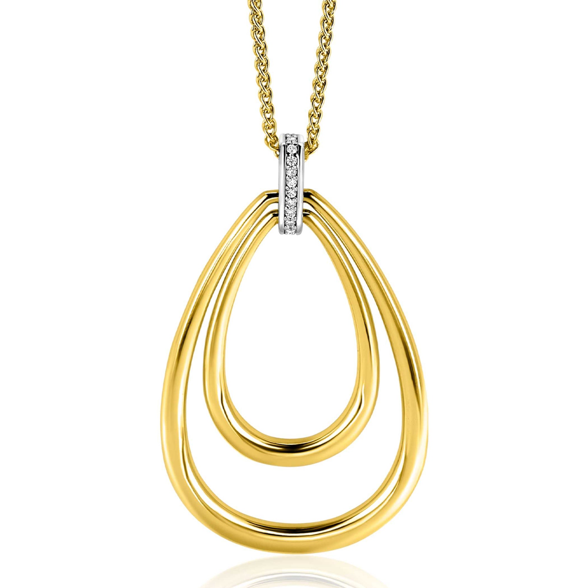 Zinzi gold plated zilveren ketting met luxe ovale hanger 45mm 70cm ZIC2489Y, exclusief en kwalitatief hoogwaardig. Ontdek nu!