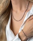 ZINZI zilveren stoere schakelketting 45cm met rechthoekige schakels 3,8mm breed ZIC2514 - PansiteNederland.nl