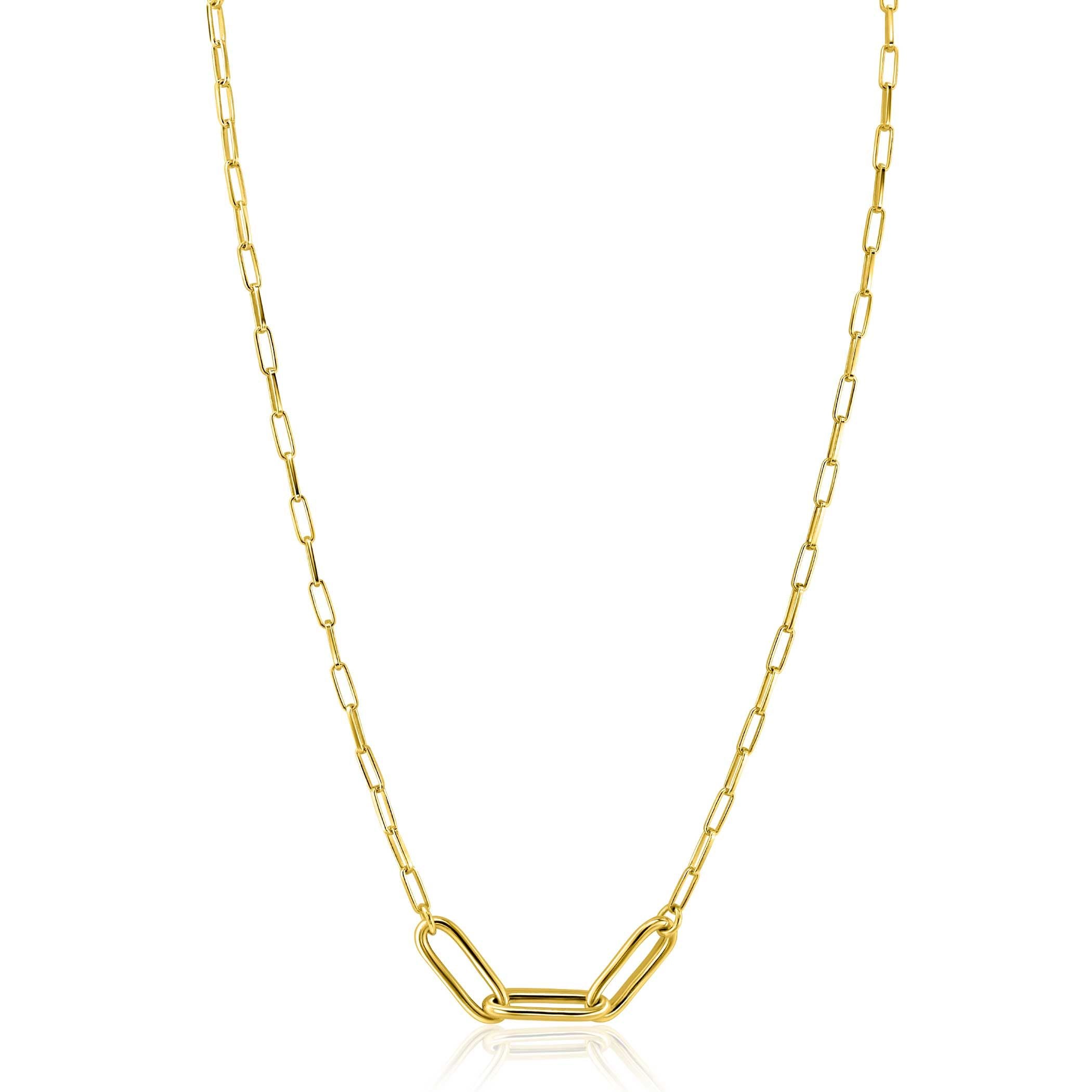 ZINZI Verguld Zilveren Ketting 40 - 45 cm - ZIC2522