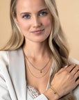 Zinzi Gold Plated Zilveren Multilook Collier met Groene Emaille Bolletjes en Kleursteen 42-50cm ZIC2528G, exclusief en kwalitatief hoogwaardig. Ontdek nu!