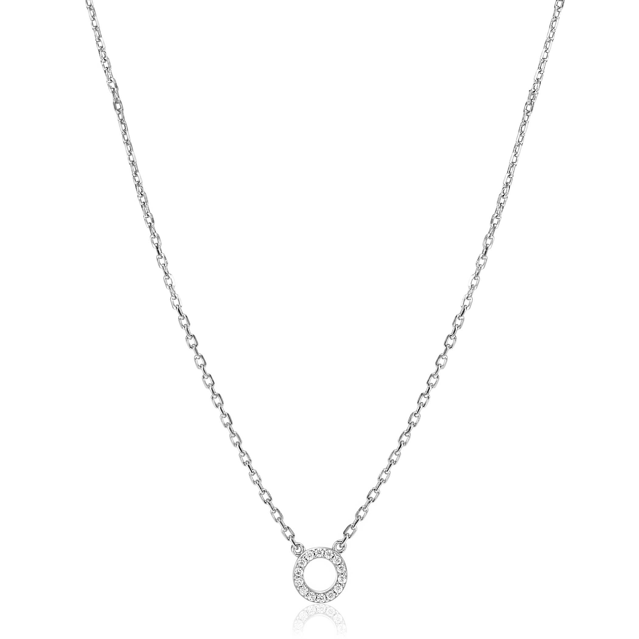 ZINZI Zilveren Ketting met Witte Zirkonia - ZIC2550