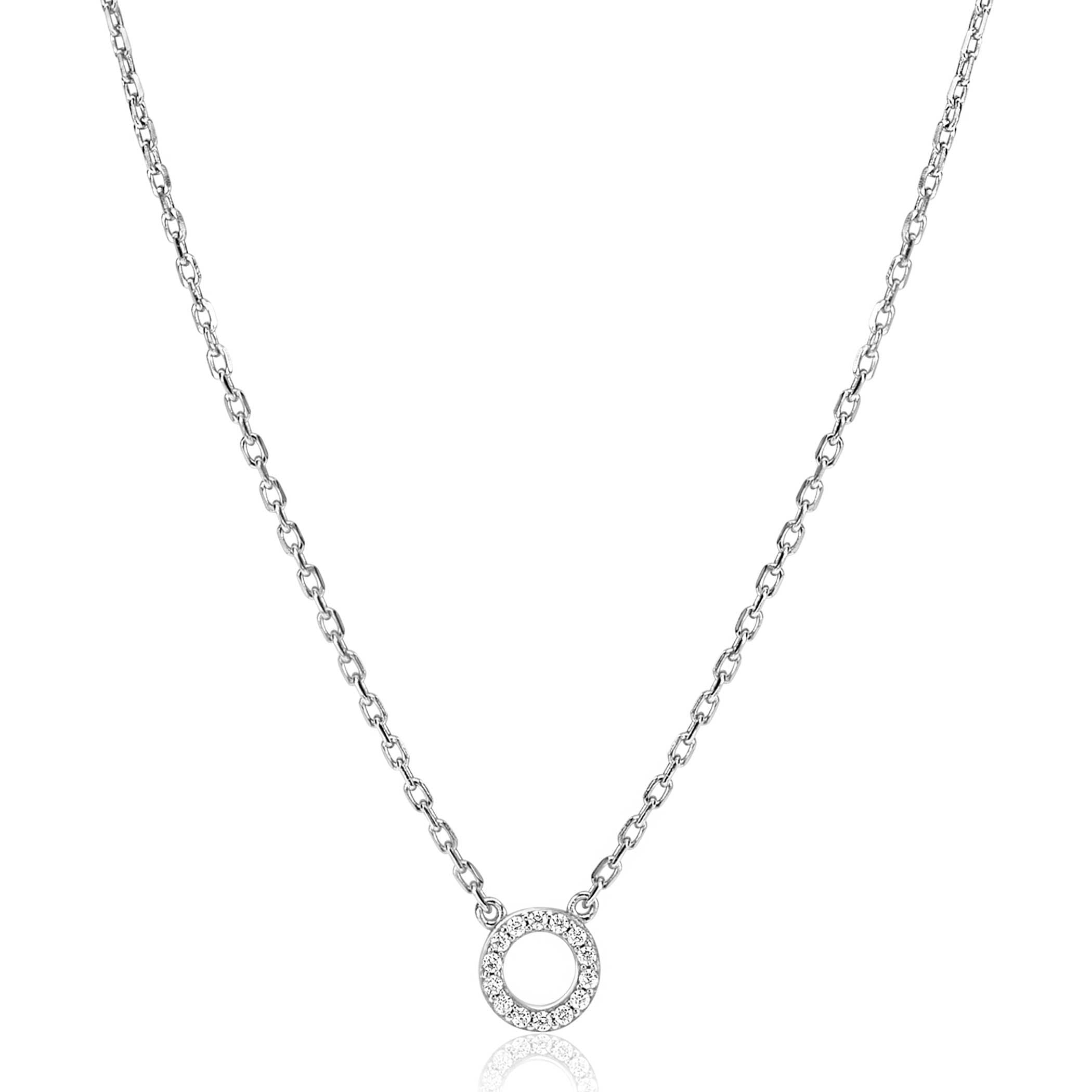 ZINZI Zilveren Ketting met Witte Zirkonia - ZIC2550