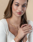 ZINZI gold plated zilveren schakel ketting met zeven gladde bamboe vormen 40-45m ZIC2577G - PansiteNederland.nl