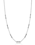 ZINZI zilveren schakel ketting met zeven gladde bamboe vormen 40-45m ZIC2577 - PansiteNederland.nl