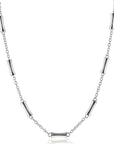 ZINZI zilveren schakel ketting met zeven gladde bamboe vormen 40-45m ZIC2577 - PansiteNederland.nl