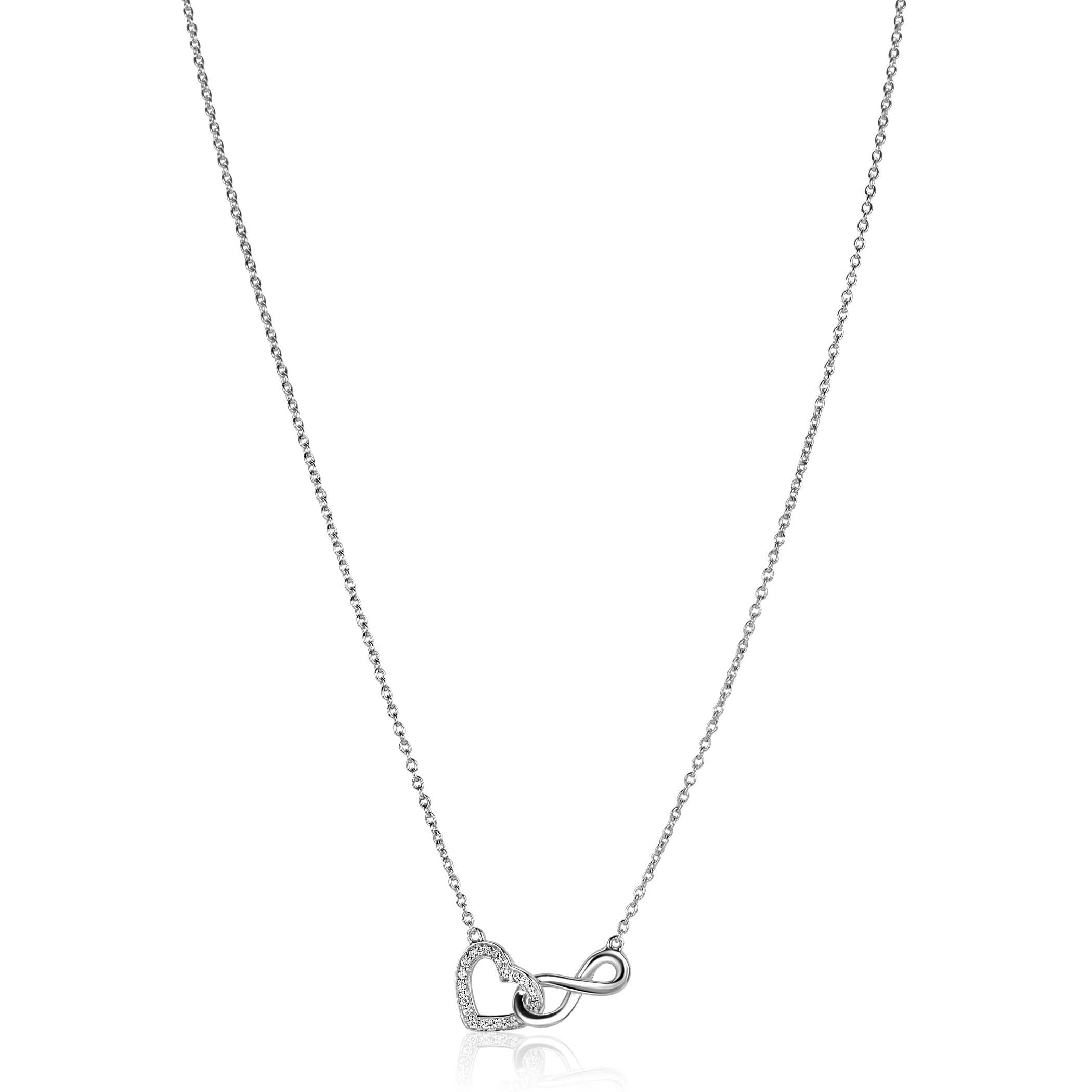 ZINZI Zilveren Ketting met Witte Zirkonia - ZIC2596