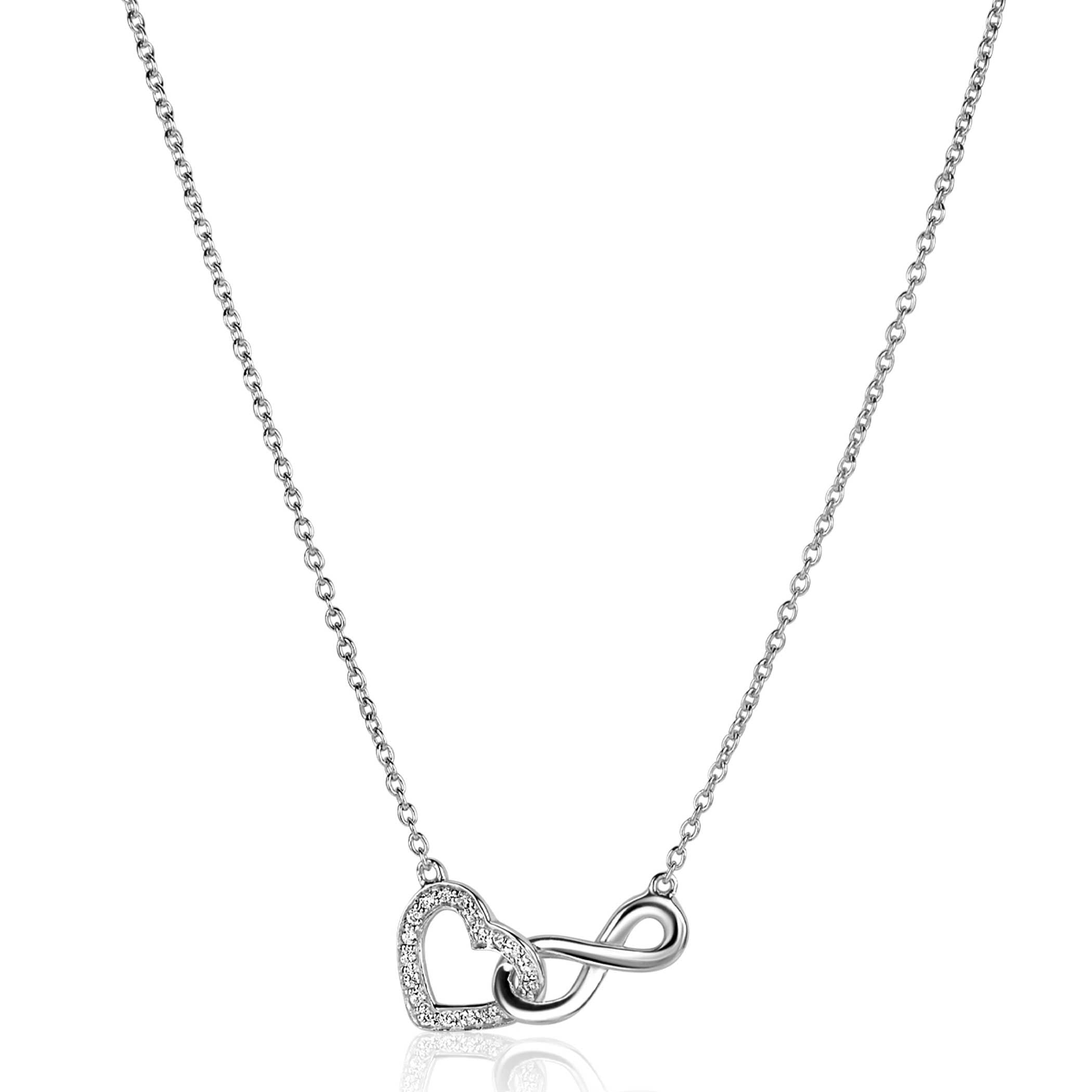 ZINZI Zilveren Ketting met Witte Zirkonia - ZIC2596