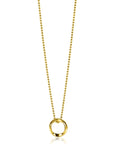 ZINZI gold plated zilveren bolletjes ketting met gladde hanger in ronde organische vorm 45-48cm ZIC2611G - PansiteNederland.nl