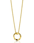 ZINZI gold plated zilveren bolletjes ketting met gladde hanger in ronde organische vorm 45-48cm ZIC2611G - PansiteNederland.nl