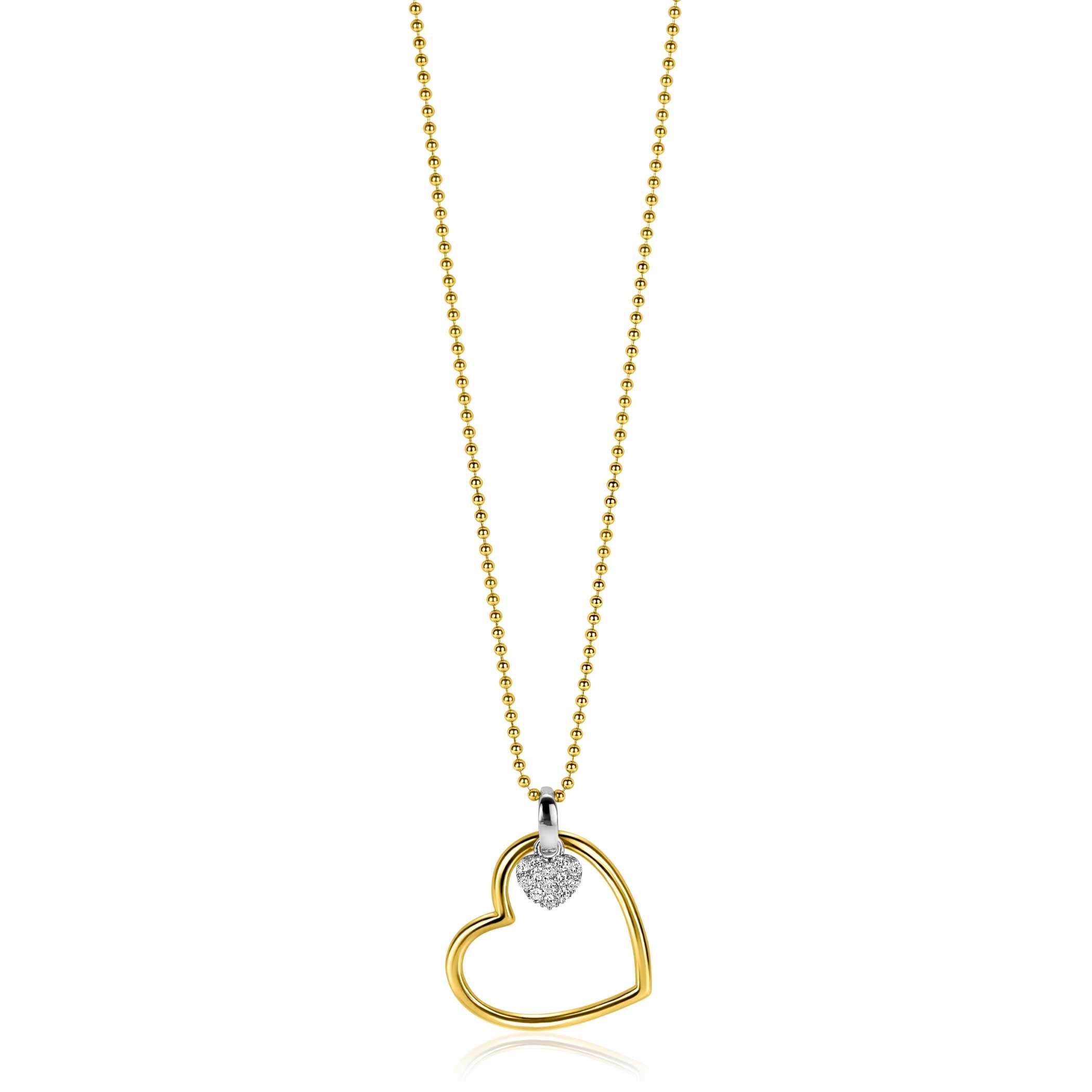 ZINZI Zilveren Ketting met Witte Zirkonia - ZIC2621