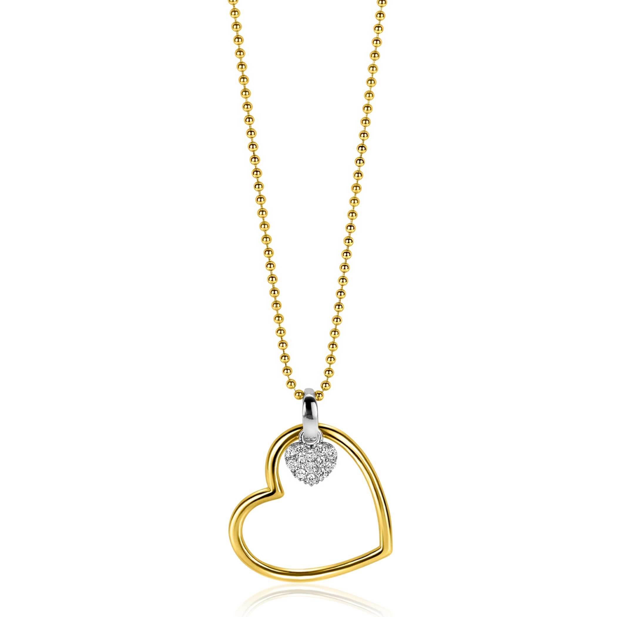 ZINZI Zilveren Ketting met Witte Zirkonia - ZIC2621