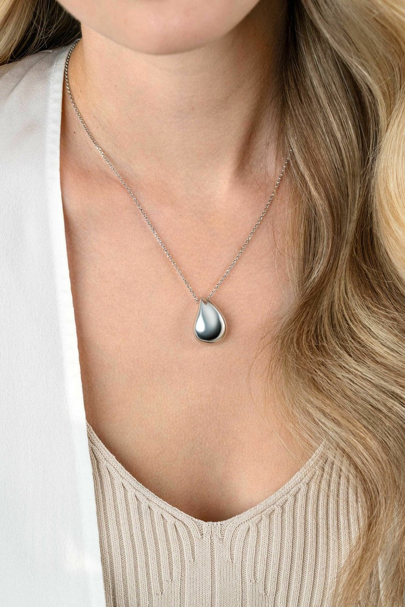 ZINZI zilveren jasseron ketting 45cm met luxe grote druppelvormige hanger (24mm) ZIC2637 - PansiteNederland.nl