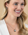 ZINZI zilveren jasseron ketting 45cm met luxe grote druppelvormige hanger (24mm) ZIC2637 - PansiteNederland.nl