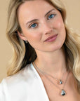 ZINZI zilveren jasseron ketting 45cm met luxe grote druppelvormige hanger (24mm) ZIC2637 - PansiteNederland.nl