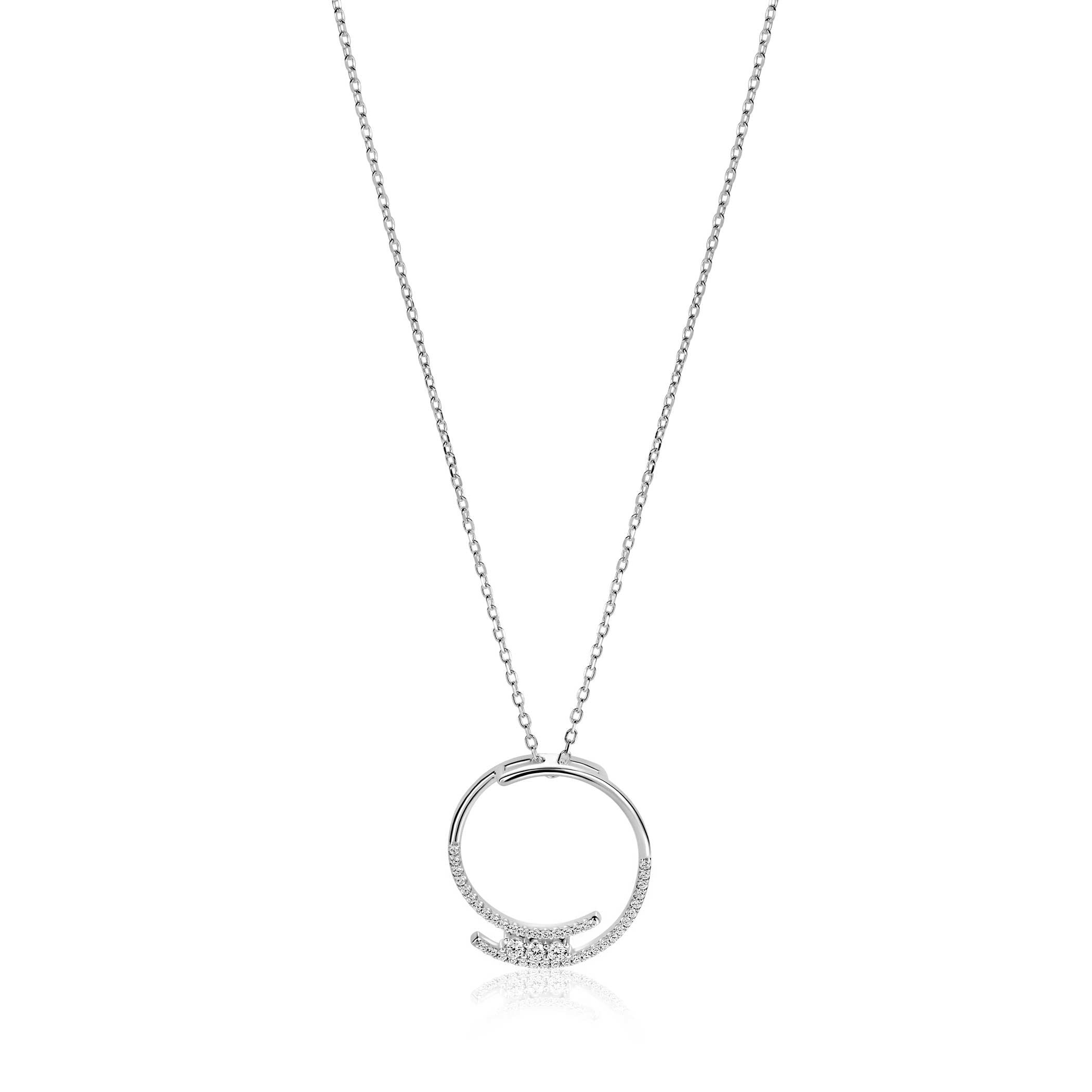 ZINZI Zilveren Ketting met Witte Zirkonia - ZIC2645
