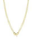 ZINZI gold plated zilveren multi-look ketting met sierlijke strik 40-43cm ZIC2677