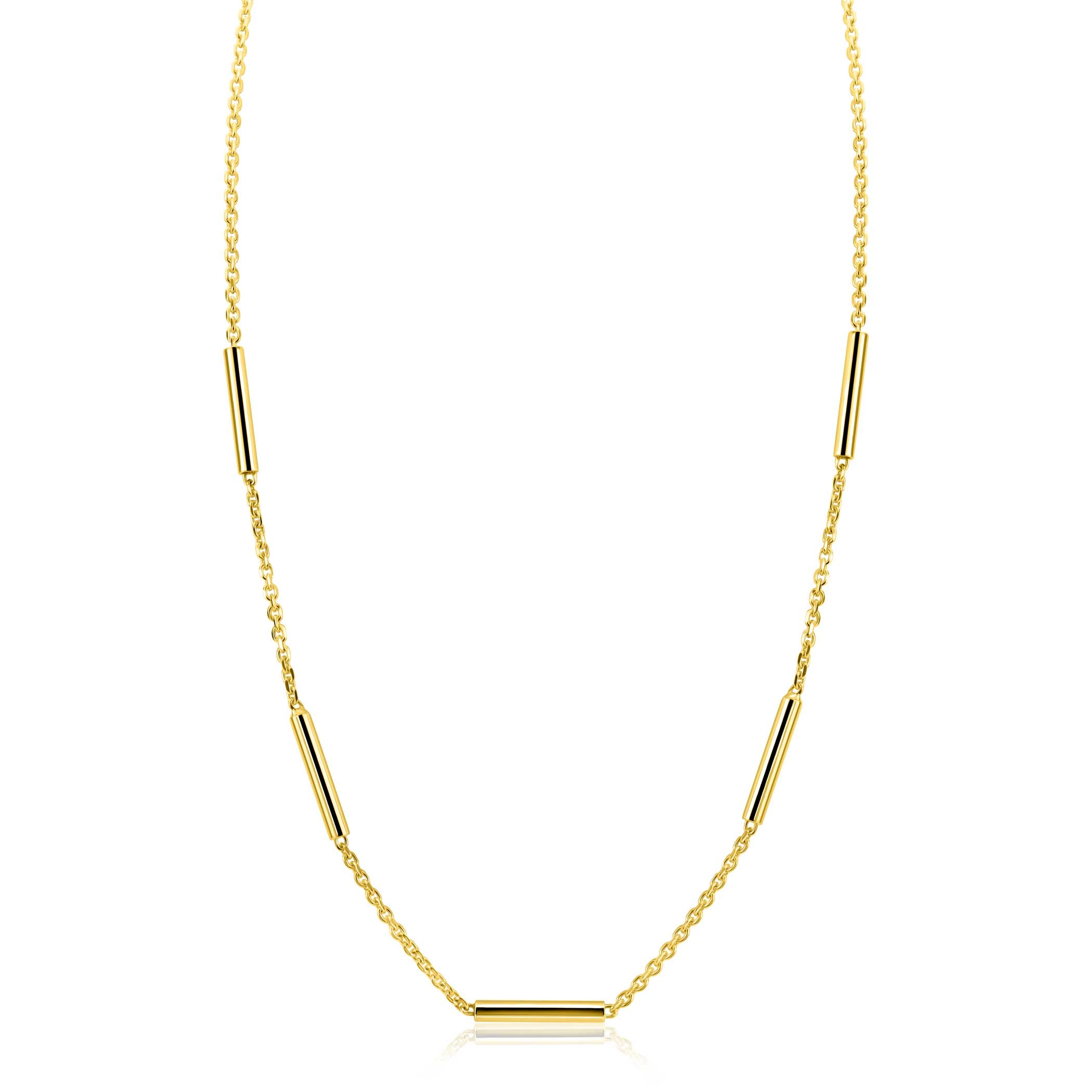 ZINZI Verguld Zilveren Ketting 42-45 cm - ZIC2800G