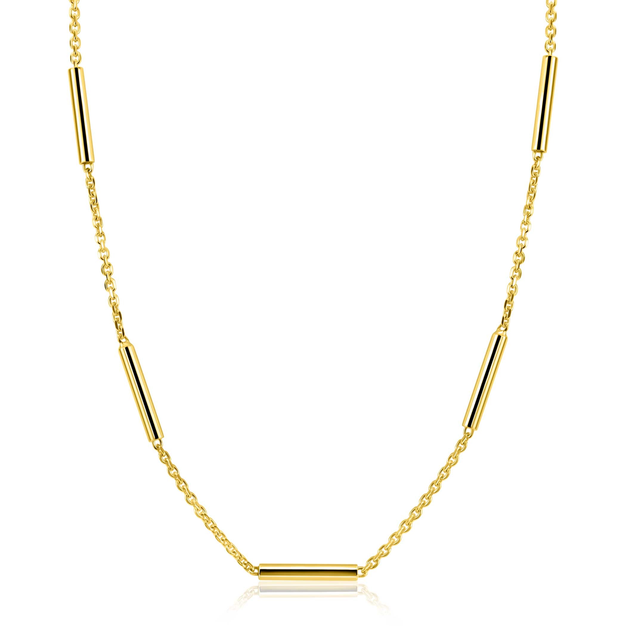 ZINZI Verguld Zilveren Ketting 42-45 cm - ZIC2800G