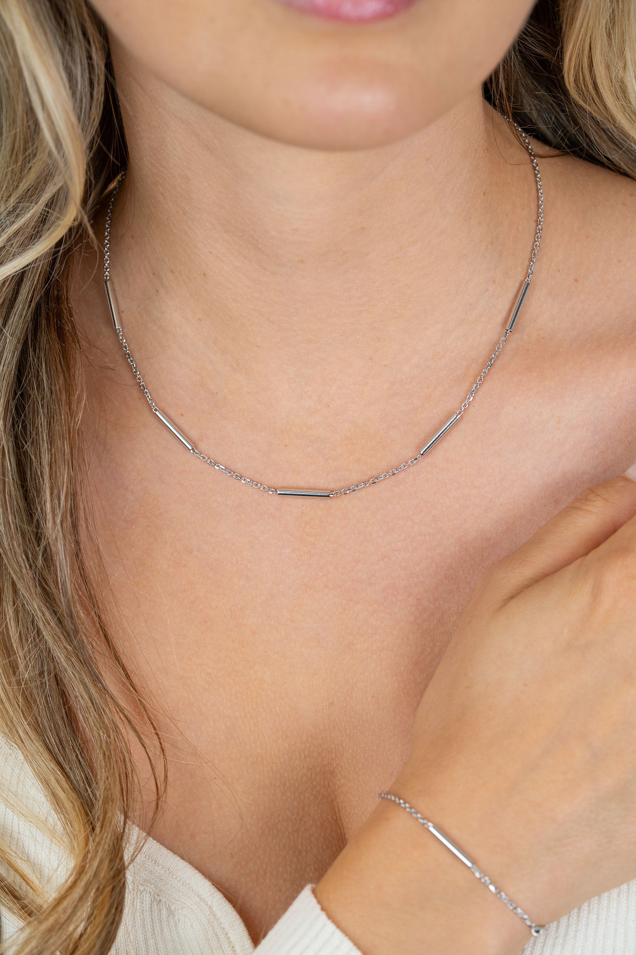 ZINZI Zilveren Ketting 42-45 cm - ZIC2800