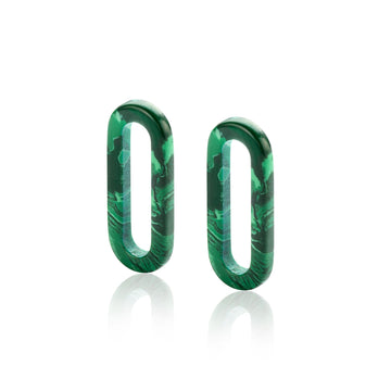 Zinzi Ovale Oorbedels 19mm in Trendy Malachiet Groen - ZICH2455G (zonder oorringen), exclusief en kwalitatief hoogwaardig. Ontdek nu!