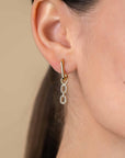 Zinzi gold plated Zilveren Oorbedels met Trendy Ovale Schakels Bezet met Zirkonia's 19mm - ZICH2552Y (zonder oorringen)