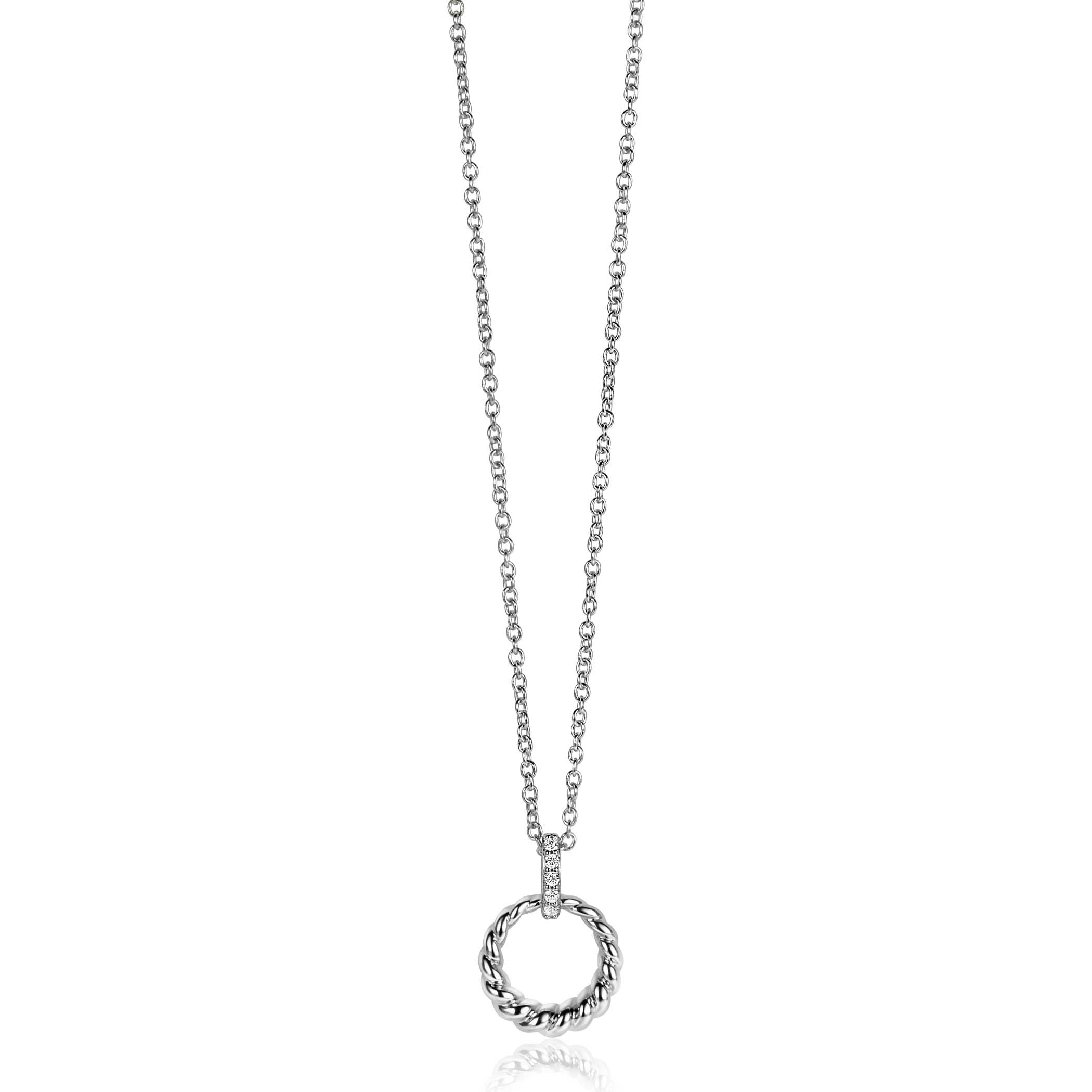 ZINZI Zilveren Hanger met Witte Zirkonia - ZIH2403