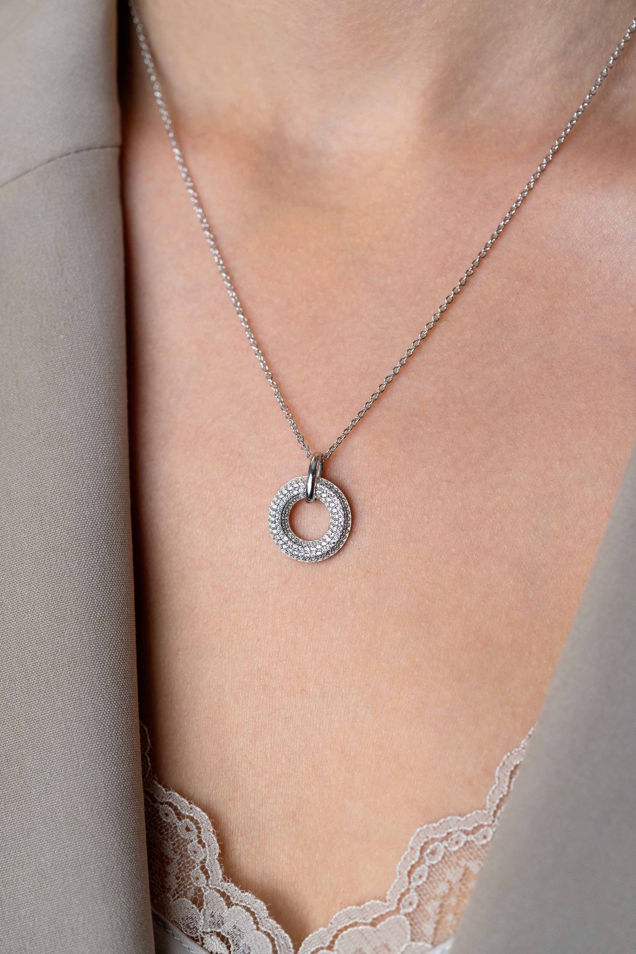 ZINZI Zilveren Hanger met Witte Zirkonia ZIH2446