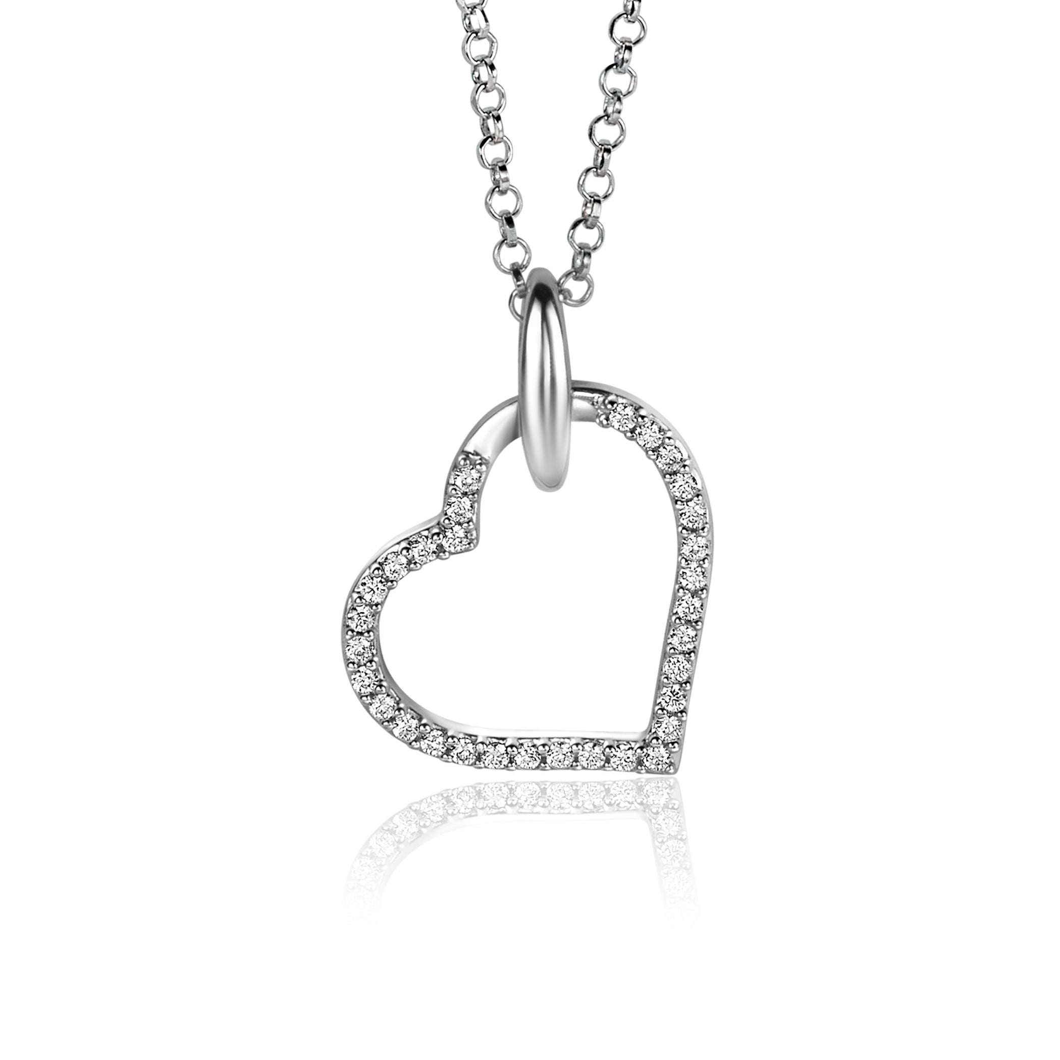ZINZI Zilveren Hanger met Witte Zirkonia - ZIH2447