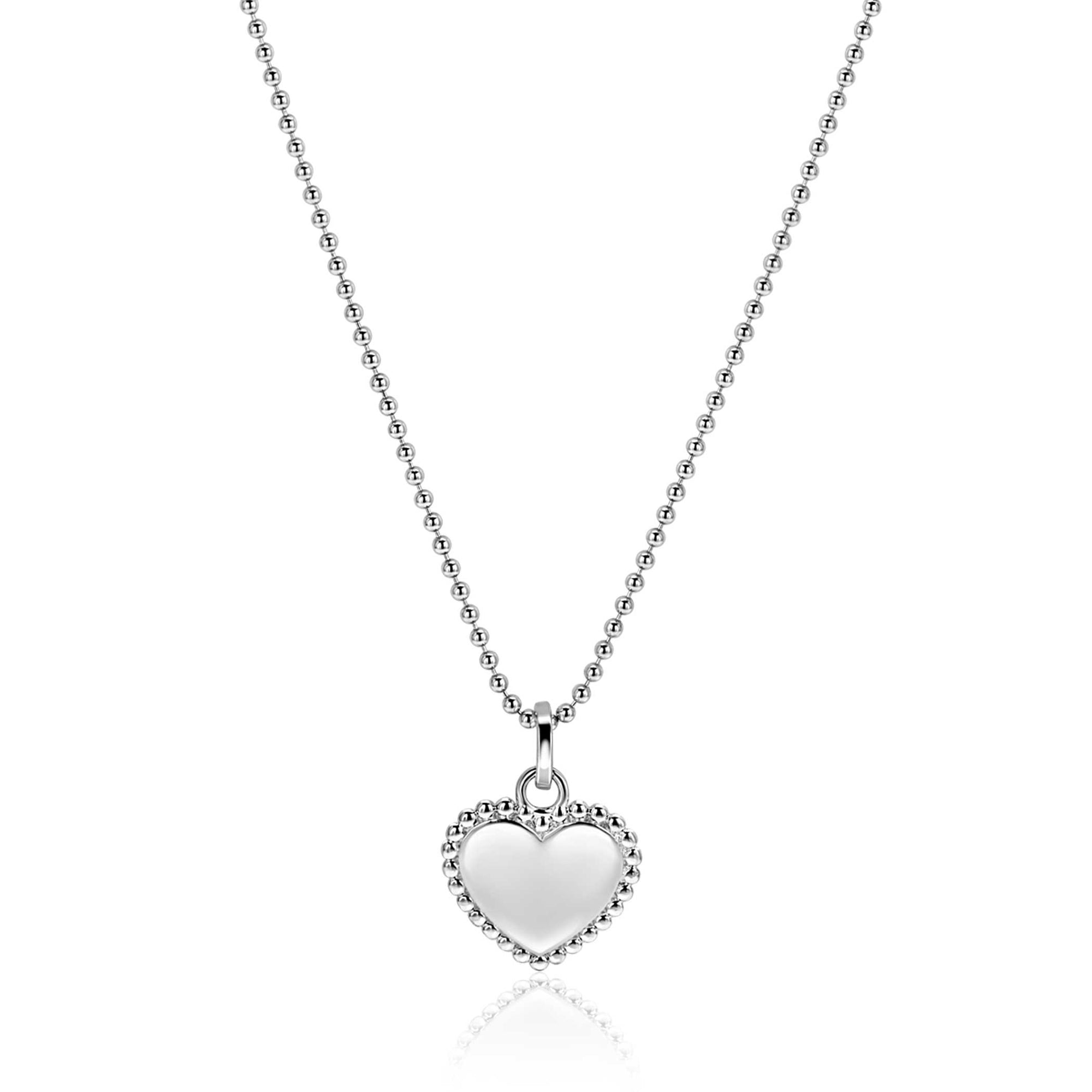 ZINZI zilveren hanger hart met parelrand voor gravure ZIH2652 (zonder collier) - PansiteNederland.nl