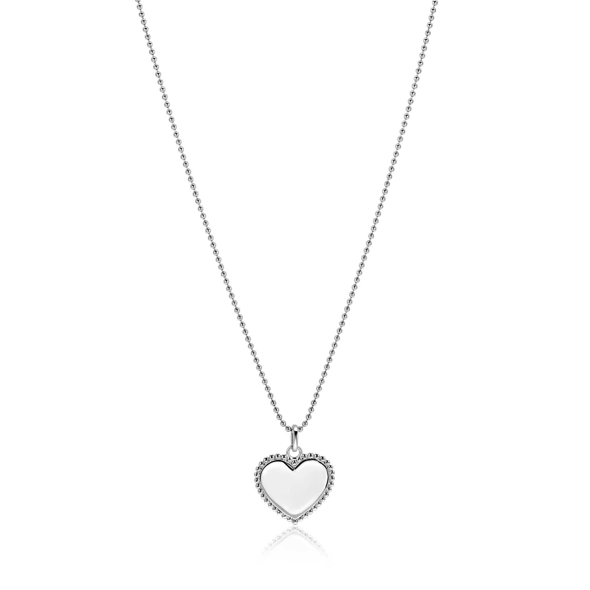 ZINZI zilveren hanger hart met parelrand voor gravure ZIH2653 (zonder collier) - PansiteNederland.nl