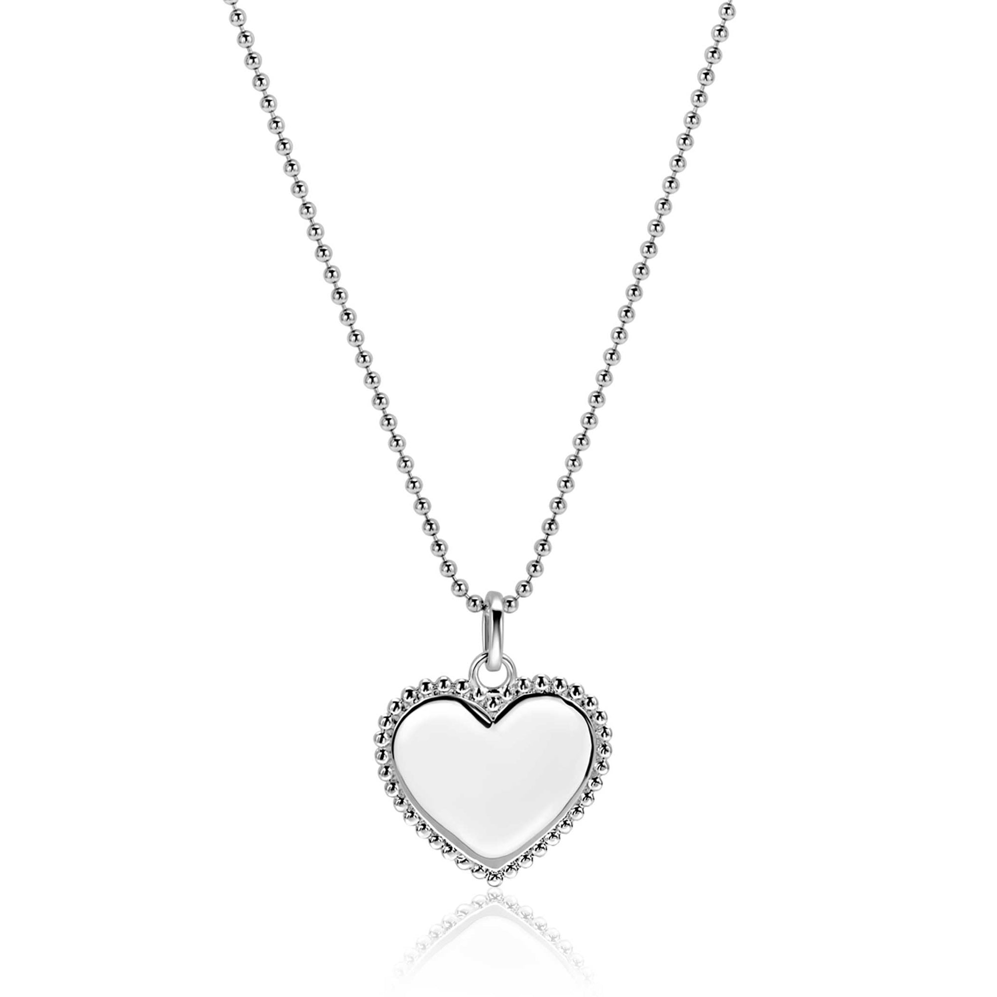 ZINZI zilveren hanger hart met parelrand voor gravure ZIH2653 (zonder collier) - PansiteNederland.nl