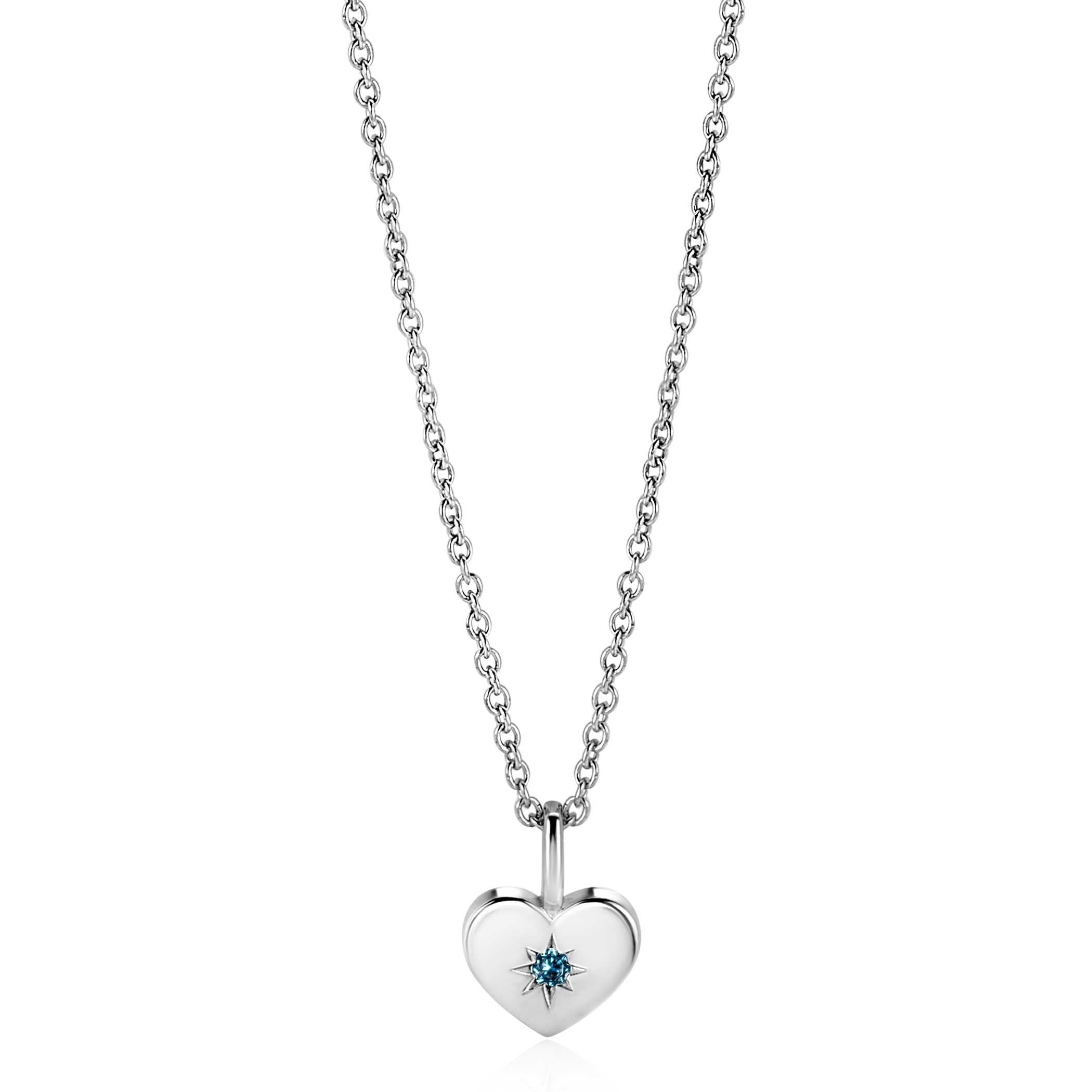 ZINZI Zilveren Hanger met Blauwe Zirkonia ZIHZ-DEC