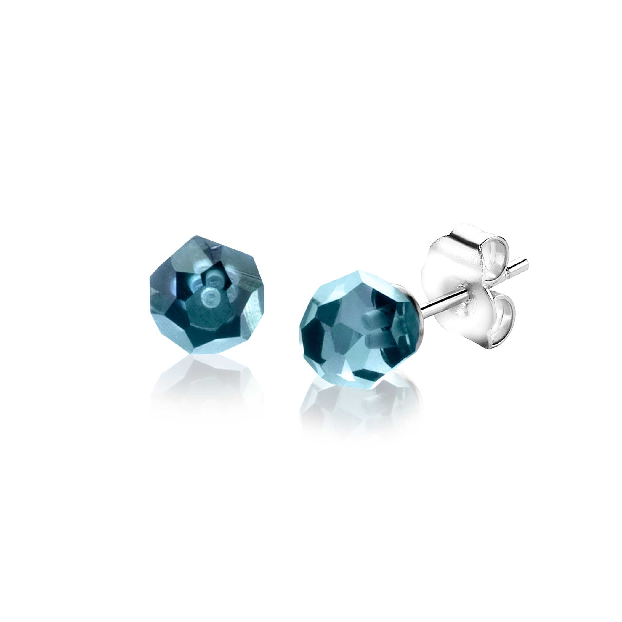 ZINZI Zilveren Oorknoppen met Blauwe Kleursteen oorbellen - ZIO1317B